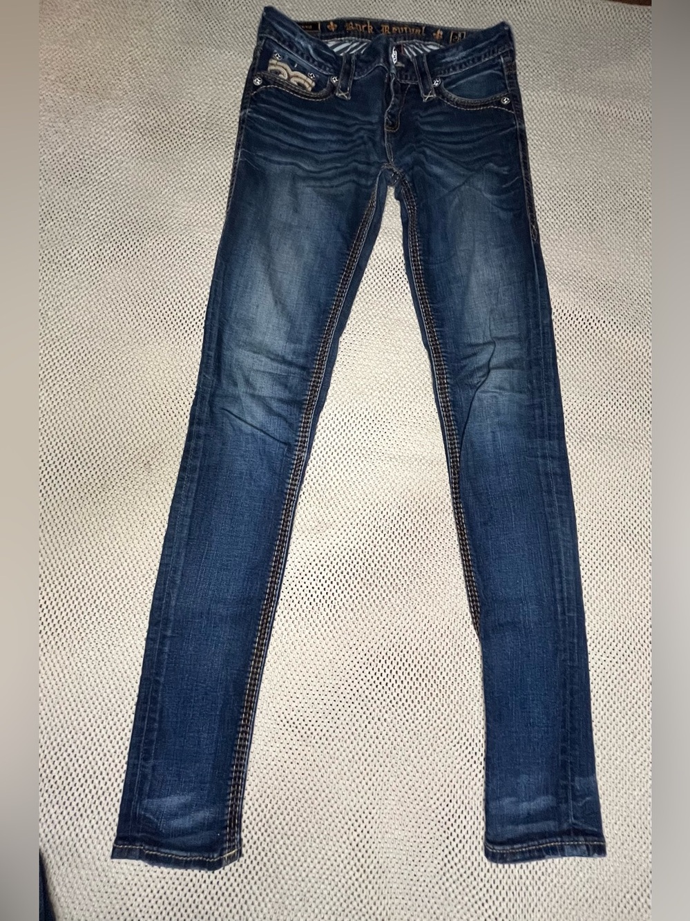 Rock Revival Kila Skinny Thick Stitch Denim Jeans Women Size
26